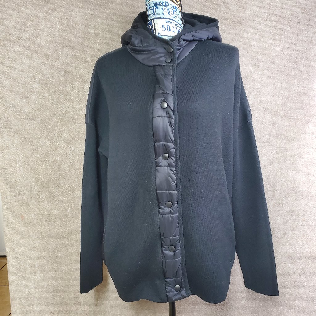Cynthia Rowley Active Women's Hoodie Sweater Jacket Black Size Xl